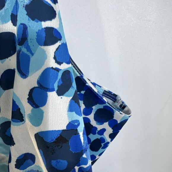 Eloquii‎ Satin Slip w/ Adjustable Straps Blue Animal Print Dress Size 22 - Picture 4 of 7